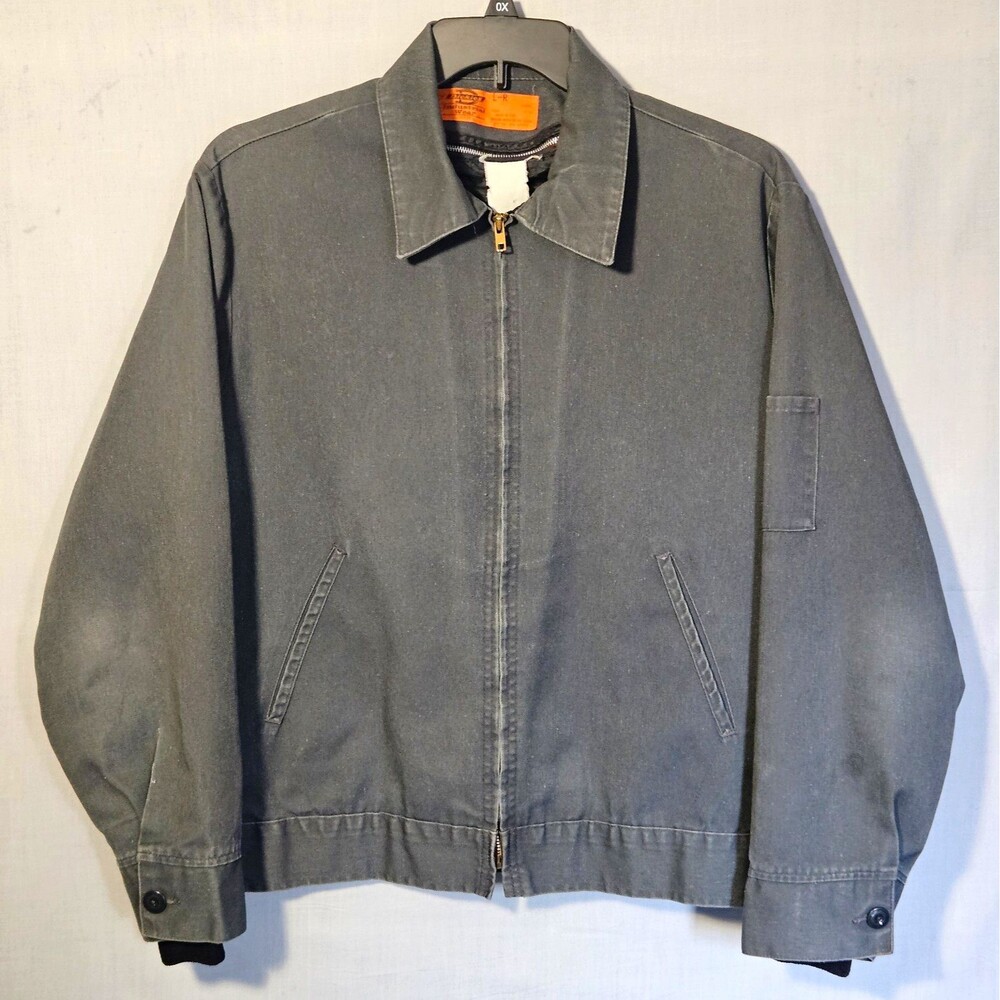 VTG 90s Dickies Industrial Work Jacket USA Mens L Grey Lined Detroit Eisenhower